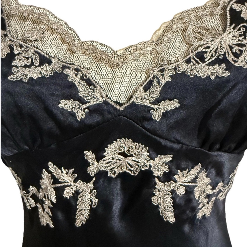 Black Cami Camisole Top Floral Embroidery - Picture 2 of 5